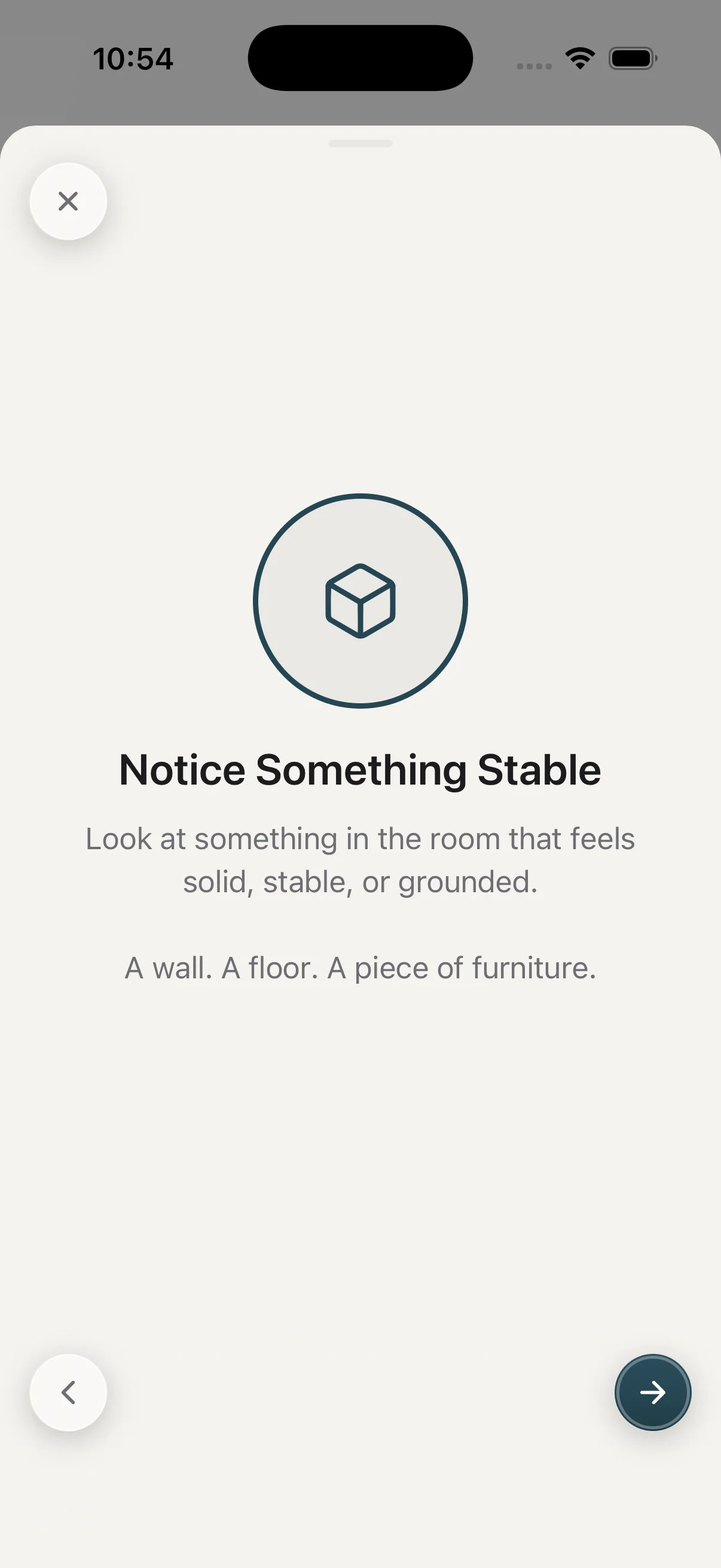 Somatic grounding for when emotions flood.: Notice what's solid