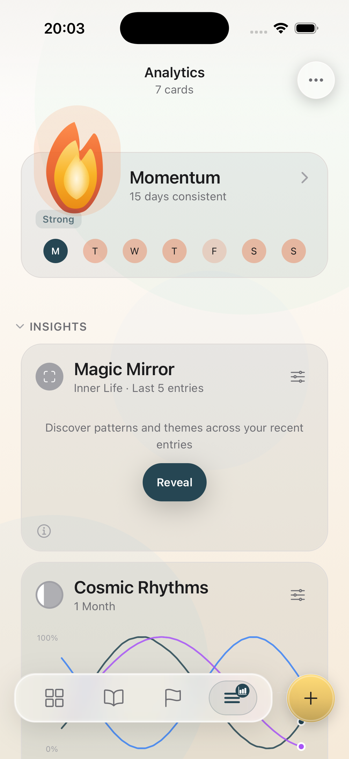CBT tools built into your journal.: Distortion detected